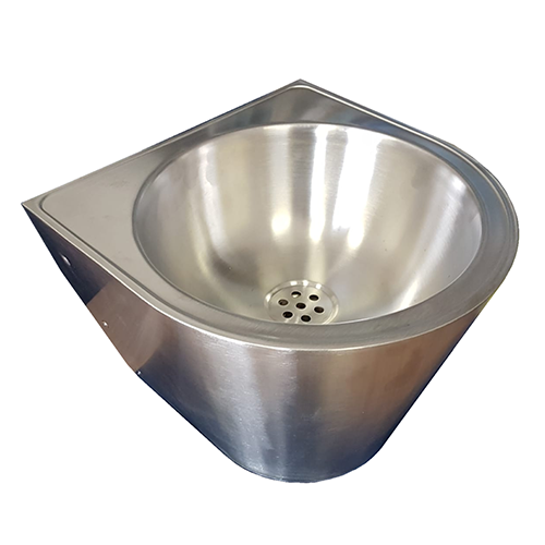 ROUND WASHBASIN IN SATIN AISI304 STAINLESS STEEL - COMPLETE WITH BRACKET
