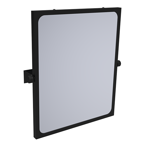 TILTING MIRROR WITH ACCIDENT PREVENTION SURFACE