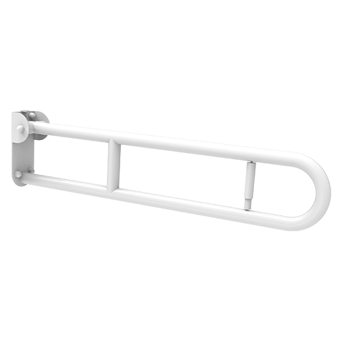 FOLDING SUPPORTING BAR WITH LONG FIXING PLATE, TOILET PAPER HOLDER AND FRICTION FOR VERTICAL LOCK