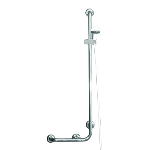 Barres de douche avec douchette, Acier inox aisi 304 brillant - Ø32mm