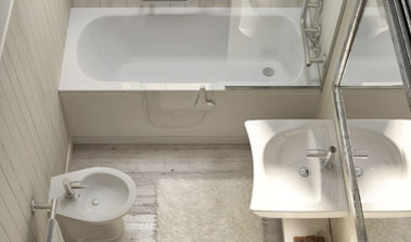 bathtubs provided with doors