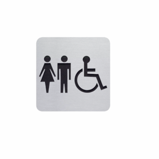 Etichetta bagno uomo / donna / persona con disabilità