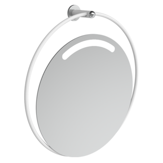 Specchio Reclinabile con Luce Serie Giotto Bianco Opaco/Cromo