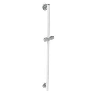Saliscendi Doccia di sostegno verticale serie Leonardo Deluxe Bianco opaco e cromo - senza doccia e flex