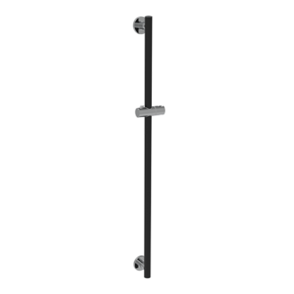 Saliscendi Doccia di sostegno verticale serie Leonardo Deluxe nero opaco e cromo - senza doccia e flex