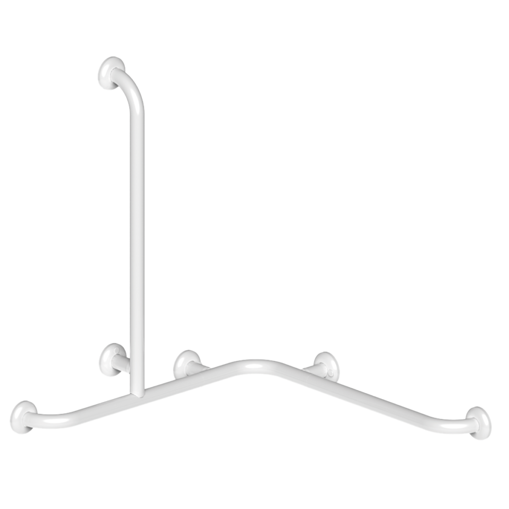 Angolare con verticale lat. universale dx/sx - Nylon Rilsan bianco