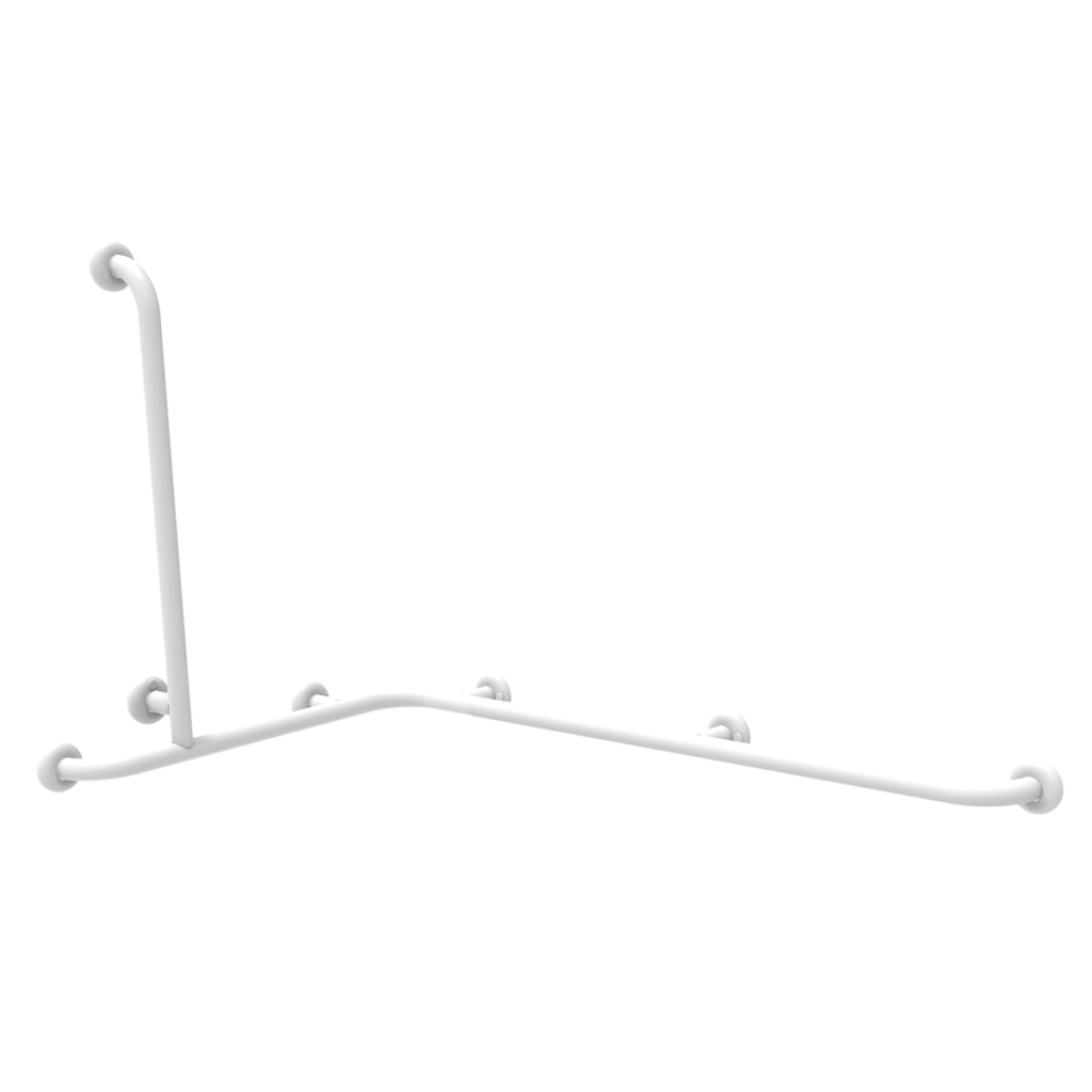 Angolare con verticale lat. universale dx/sx - Nylon Rilsan bianco