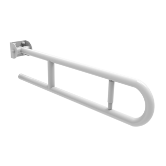 Barra Ribaltabile cm. 80 con Porta Rotolo con Frizione Bianco Antibatterico Barra Ribaltabile cm. 80 con Porta Rotolo con Frizione Bianco Antibatterico