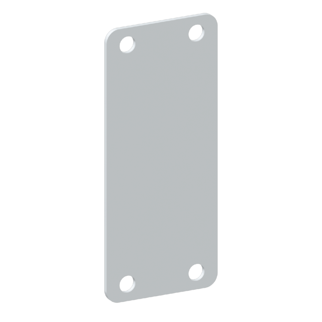 Piastra grande rettangolare per serie isolata barre ribaltabile Alluminio / Nylon