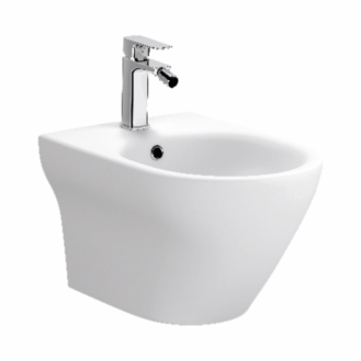 Bidet sospeso serie Larga Oval - bianco opaco - miscelatore escluso